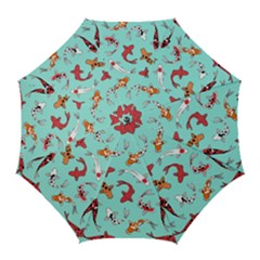 Pattern-with-koi-fishes Golf Umbrellas by uniart180623