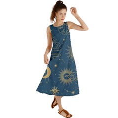 Seamless-galaxy-pattern Summer Maxi Dress