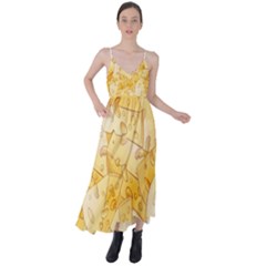Cheese-slices-seamless-pattern-cartoon-style Tie Back Maxi Dress