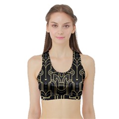 Art-deco-geometric-abstract-pattern-vector Sports Bra With Border by uniart180623