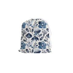 Indigo-watercolor-floral-seamless-pattern Drawstring Pouch (small) by uniart180623