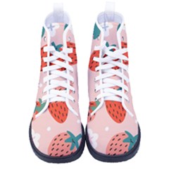 Strawberry-seamless-pattern Women s High-top Canvas Sneakers