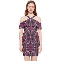 Seamless-pattern-with-flowers-oriental-style-mandala Shoulder Frill Bodycon Summer Dress by uniart180623