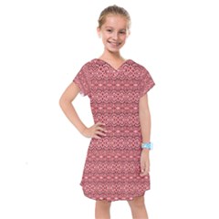 Pink-art-with-abstract-seamless-flaming-pattern Kids  Drop Waist Dress by uniart180623