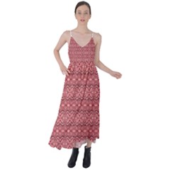 Pink-art-with-abstract-seamless-flaming-pattern Tie Back Maxi Dress