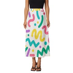Abstract-pop-art-seamless-pattern-cute-background-memphis-style Classic Midi Chiffon Skirt by uniart180623