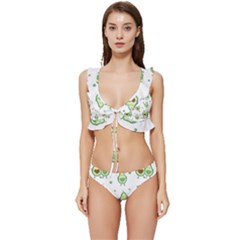 Cute-seamless-pattern-with-avocado-lovers Low Cut Ruffle Edge Bikini Set by uniart180623