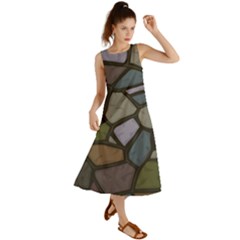 Cartoon-colored-stone-seamless-background-texture-pattern - Summer Maxi Dress