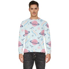 Cute-planet-space-seamless-pattern-background Men s Fleece Sweatshirt