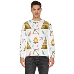 Cute-cartoon-native-american-seamless-pattern Men s Fleece Sweatshirt by uniart180623