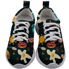 Seamless-pattern-with-breakfast-symbols-morning-coffee Kids Athletic Shoes by uniart180623