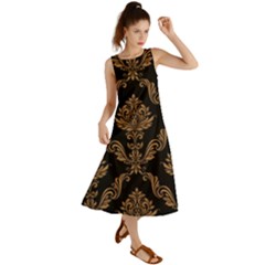Vintage-pattern Summer Maxi Dress