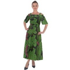 Seamless-pattern-with-hand-drawn-guelder-rose-branches Shoulder Straps Boho Maxi Dress 