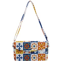 Mexican-talavera-pattern-ceramic-tiles-with-flower-leaves-bird-ornaments-traditional-majolica-style- Removable Strap Clutch Bag by uniart180623