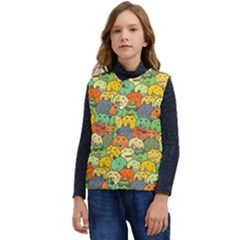 Seamless Pattern With Doodle Bunny Kid s Short Button Up Puffer Vest	 by uniart180623