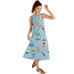 Medical-seamless-pattern Summer Maxi Dress