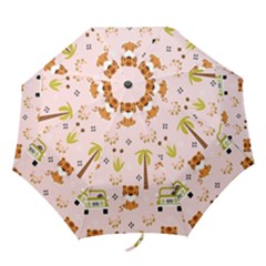 Cute-tiger-car-safari-seamless-pattern Folding Umbrellas by uniart180623