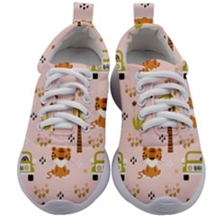 Cute-tiger-car-safari-seamless-pattern Kids Athletic Shoes by uniart180623