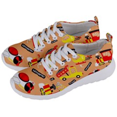Seamless-pattern-cartoon-with-transportation-vehicles Men s Lightweight Sports Shoes by uniart180623