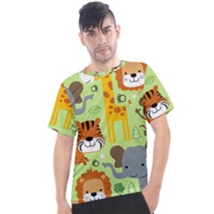 Seamless-pattern-vector-with-animals-wildlife-cartoon Men s Sport Top by uniart180623