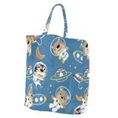 Seamless-pattern-funny-astronaut-outer-space-transportation Giant Grocery Tote by uniart180623