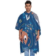 Seamless-pattern-vector-submarine-with-sea-animals-cartoon Men s Hooded Rain Ponchos by uniart180623
