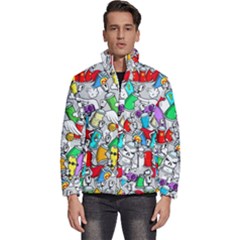 Graffiti-characters-seamless-pattern Men s Puffer Bubble Jacket Coat by uniart180623