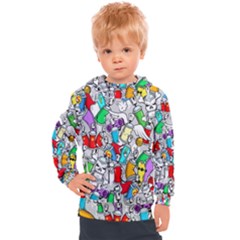 Graffiti-characters-seamless-pattern Kids  Hooded Pullover by uniart180623