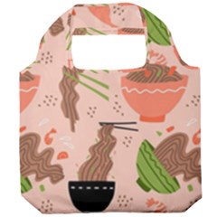 Japanese Street Food  Soba Noodle In Bowls Foldable Grocery Recycle Bag by uniart180623
