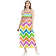 Chevron-pattern-design-texture Boho Sleeveless Summer Dress
