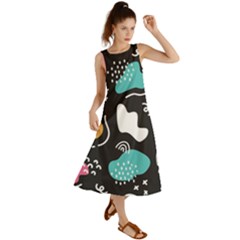 Art Pattern Design Background Print Summer Maxi Dress