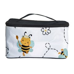 Bee Art Pattern Design Wallpaper Background Print Cosmetic Storage Case by uniart180623
