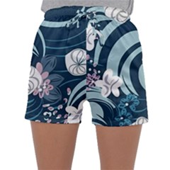 Flowers Pattern Floral Ocean Abstract Digital Art Sleepwear Shorts by uniart180623