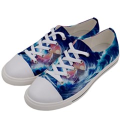 Storm Tsunami Waves Ocean Sea Nautical Nature Men s Low Top Canvas Sneakers by uniart180623