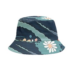 Waves Flowers Pattern Water Floral Minimalist Bucket Hat by uniart180623