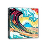 Waves Ocean Sea Tsunami Nautical Arts Mini Canvas 4  x 4  (Stretched)