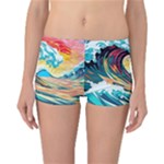 Waves Ocean Sea Tsunami Nautical Arts Reversible Boyleg Bikini Bottoms