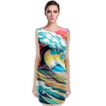 Waves Ocean Sea Tsunami Nautical Arts Classic Sleeveless Midi Dress