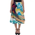 Waves Ocean Sea Tsunami Nautical Arts Perfect Length Midi Skirt