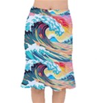 Waves Ocean Sea Tsunami Nautical Arts Short Mermaid Skirt