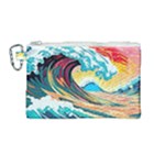 Waves Ocean Sea Tsunami Nautical Arts Canvas Cosmetic Bag (Medium)