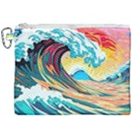 Waves Ocean Sea Tsunami Nautical Arts Canvas Cosmetic Bag (XXL)
