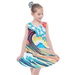Waves Ocean Sea Tsunami Nautical Arts Kids  Summer Dress