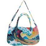 Waves Ocean Sea Tsunami Nautical Arts Removable Strap Handbag