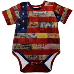 Usa Flag United States Baby Short Sleeve Bodysuit by uniart180623