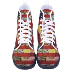 Usa Flag United States Women s High-top Canvas Sneakers