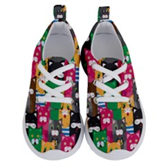 Cat Funny Colorful Pattern Running Shoes by uniart180623