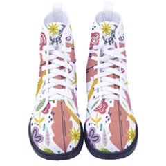 Flower Spring Men s High-top Canvas Sneakers