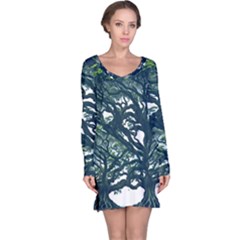 Tree Leaf Green Forest Wood Natural Nature Long Sleeve Nightdress