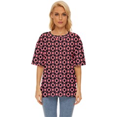 Mazipoodles Red Donuts Polka Dot  Oversized Basic Tee by Mazipoodles